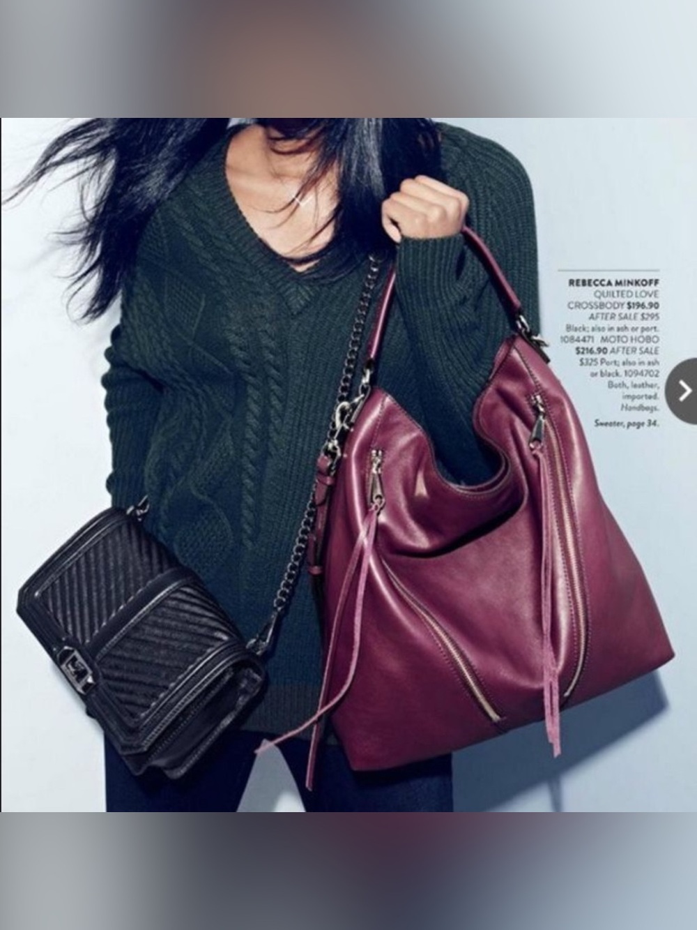 Rebecca Minkoff Moto Hobo Port Red Leather